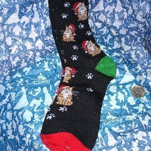 🧡4 for $20 Christmas Cat Socks OS Kitty Kitten Santa Hat Holiday Calf-High